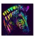 Cuadro cebra color fluorescente fondo morado