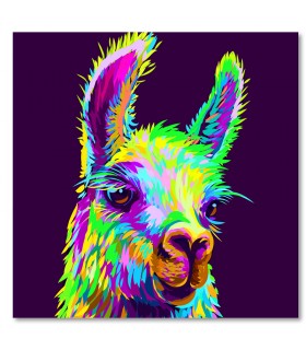 Cuadro llama color flourescente fondo oscuro
