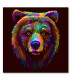 Cuadro oso multicolor frontal