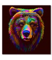 Cuadro oso multicolor frontal