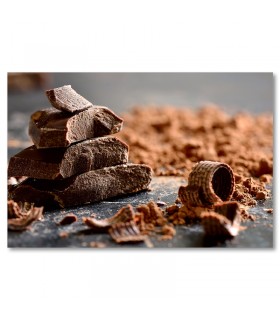 Cuadro chocolate en polvo con virutas y textura intensa
