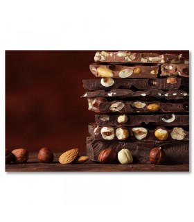 Cuadro chocolate con frutos secos y almendras