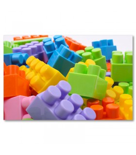 Cuadro bloques de construccion coloridos infantiles