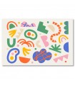 Cuadro colorido con formas abstractas infantiles