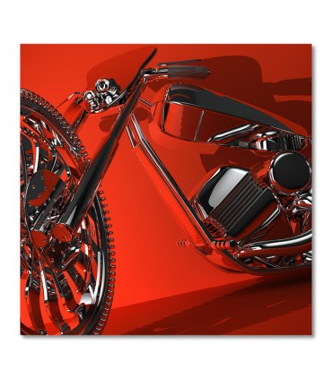 Cuadro de moto cromada roja