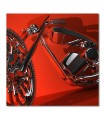 Cuadro de moto cromada roja
