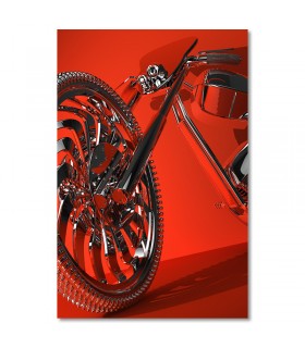 Cuadro de moto cromada roja