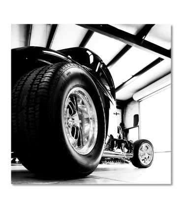 Cuadro de coche clásico en taller