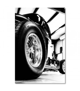 Cuadro de coche clásico en taller