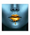 Cuadro de labios dorados