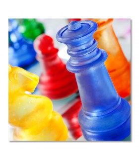 Cuadro de piezas de ajedrez de colores