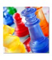 Cuadro de piezas de ajedrez de colores
