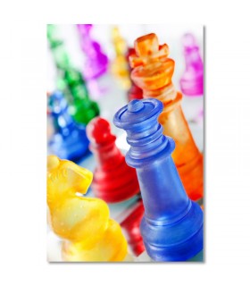 Cuadro de piezas de ajedrez de colores