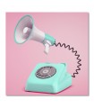 Cuadro teléfono retro con megáfono