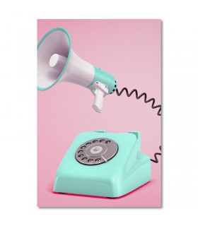 Cuadro teléfono retro con megáfono