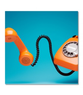 Cuadro teléfono retro naranja