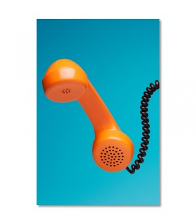 Cuadro teléfono retro naranja