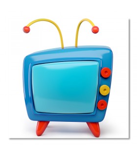 Cuadro televisión retro turquesa