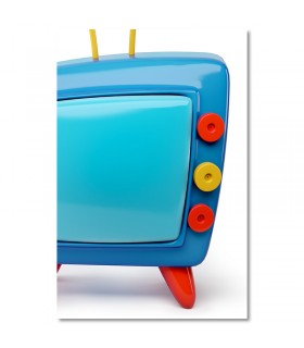 Cuadro televisión retro turquesa