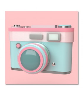 Cuadro cámara retro pastel
