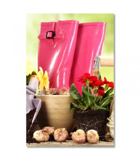 Cuadro flores y huerto