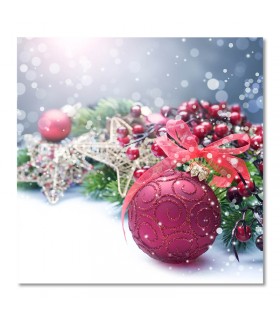 Cuadro navidad bola roja