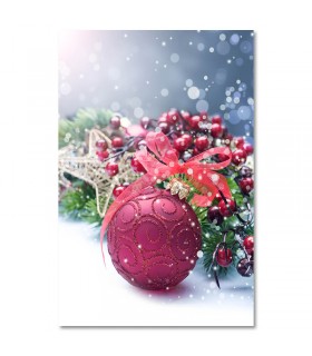 Cuadro navidad bola roja
