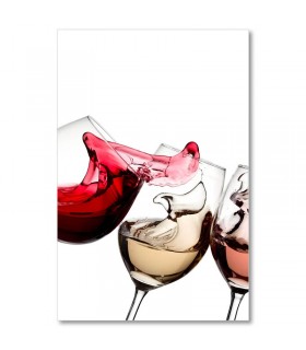 Cuadro tres copas de vino en movimiento