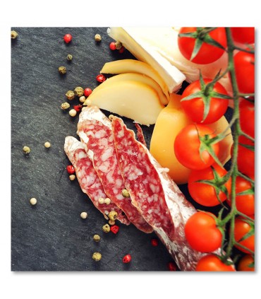 Cuadro charcuteria con tomate y queso