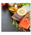 Cuadro salmon con limon y romero