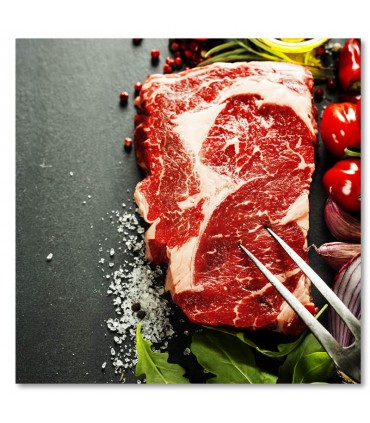 Cuadro carne roja en pizarra