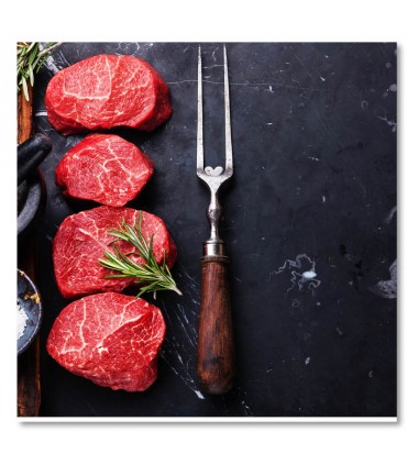 Cuadro carne roja en pizarra