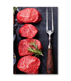 Cuadro carne roja en pizarra