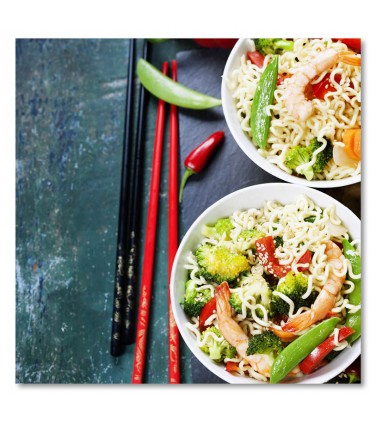 Cuadro noodles asiaticos con verduras