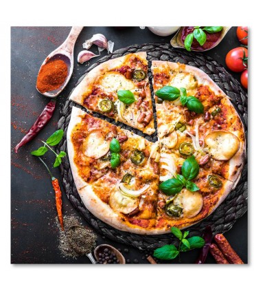 Cuadro pizza albahaca