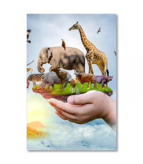 Cuadro mundo animal en tu mano
