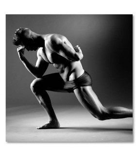 Cuadro culturista blanco y negro