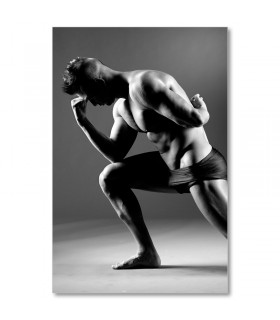 Cuadro culturista blanco y negro