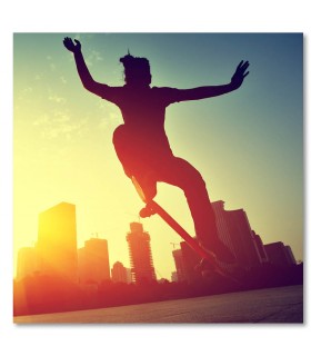 Cuadro skater al atardecer