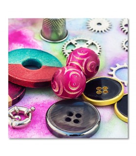 Cuadro bisuteria colores para merceria y taller