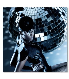 Cuadro bola disco colores para moda y belleza