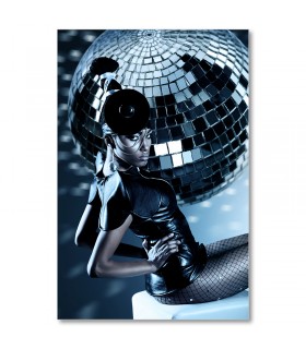 Cuadro bola disco colores para moda y belleza