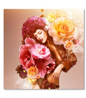 Cuadro moda floral para boutiques y salones