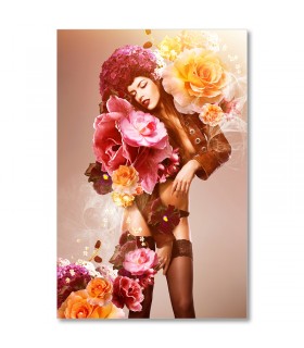 Cuadro moda floral para boutiques y salones