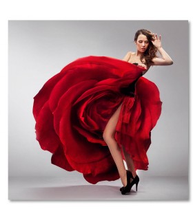 Cuadro moda rosa roja para boutiques y salones