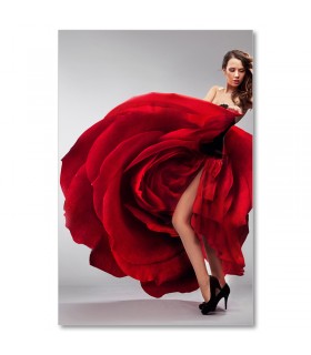 Cuadro moda rosa roja para boutiques y salones