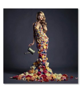 Cuadro moda rosa roja para boutiques y salones