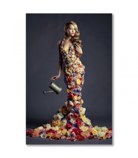 Cuadro moda rosa roja para boutiques y salones