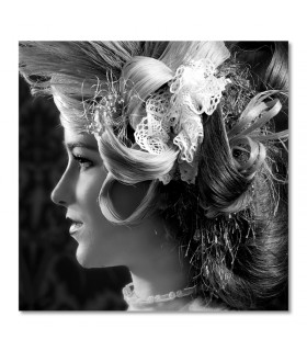 Cuadro peluqueria peinado vintage blanco y negro