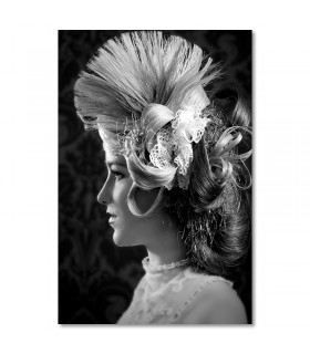 Cuadro peluqueria peinado vintage blanco y negro